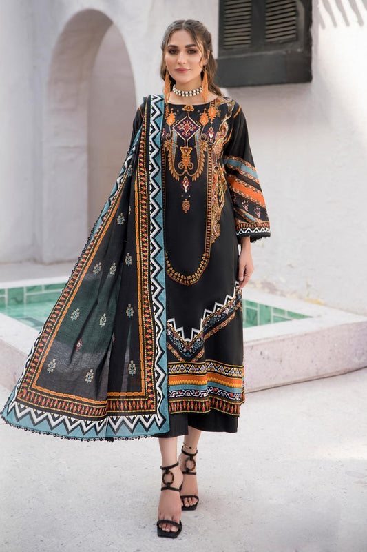 3 PC Unstitched  | Digital Printed Shirt + Digital  Printed Dupatta + Dyed Cambric Trouser