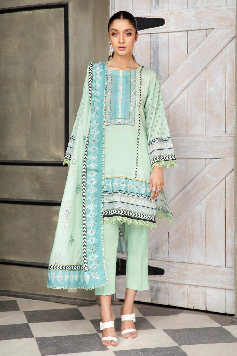 3 PC Unstitched Printed Lawn Suit
