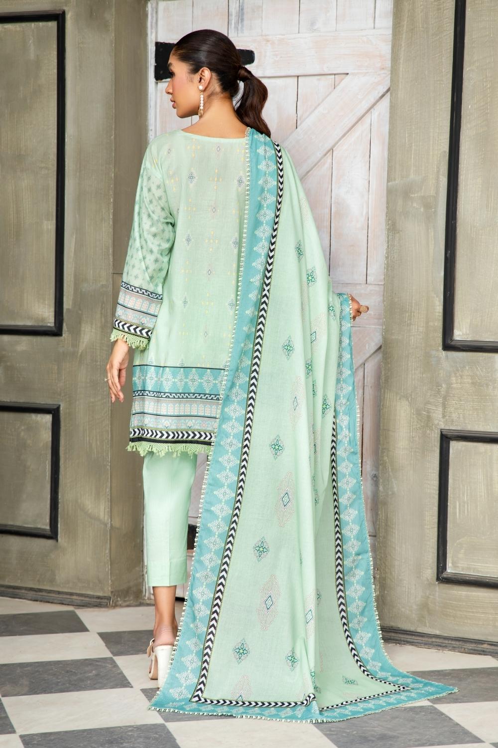 3 PC Unstitched Printed Lawn Suit