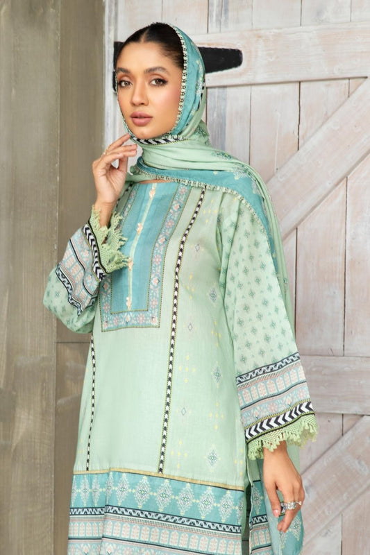3 PC Unstitched Printed Lawn Suit