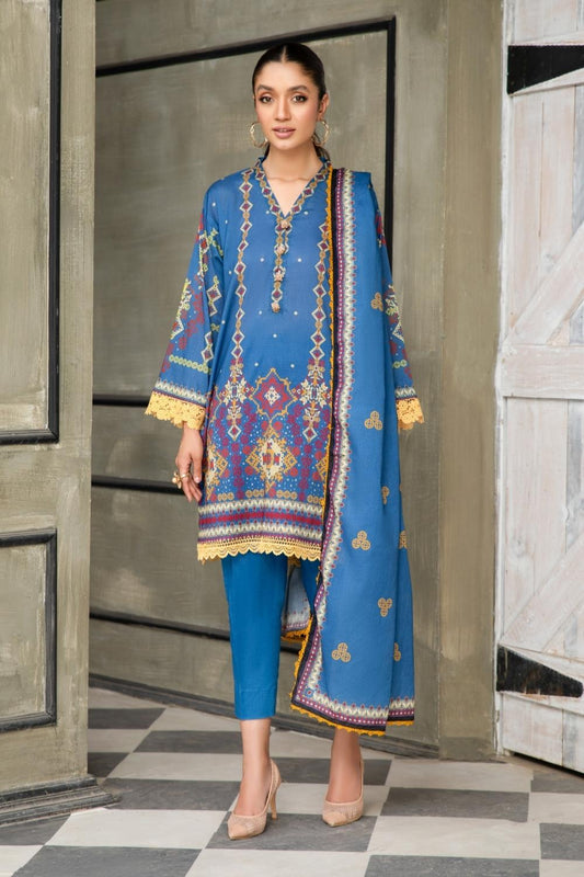 3 PC Unstitched | Lawn Shirt | Cotton Net Dupatta