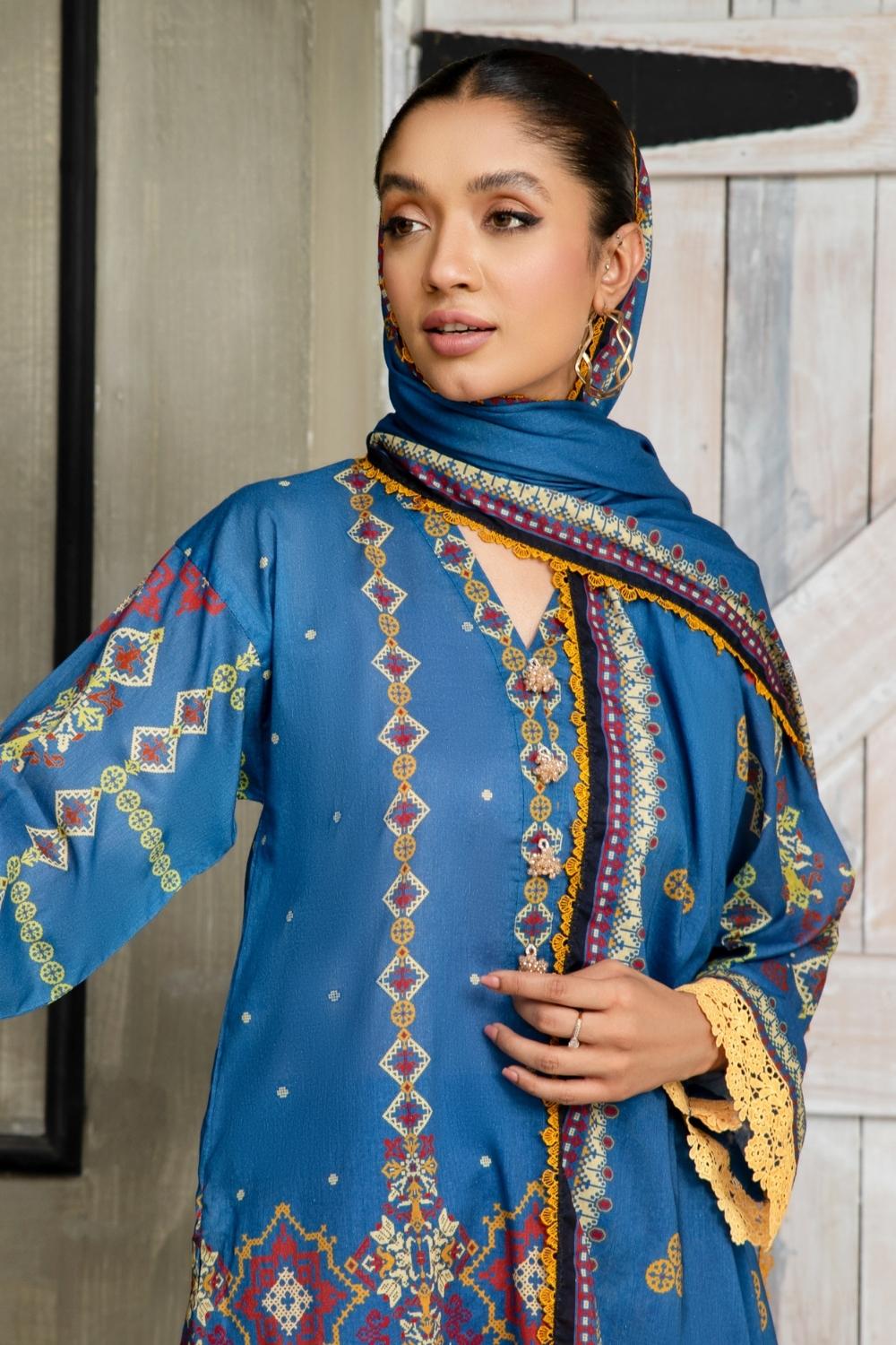 3 PC Unstitched | Lawn Shirt | Cotton Net Dupatta