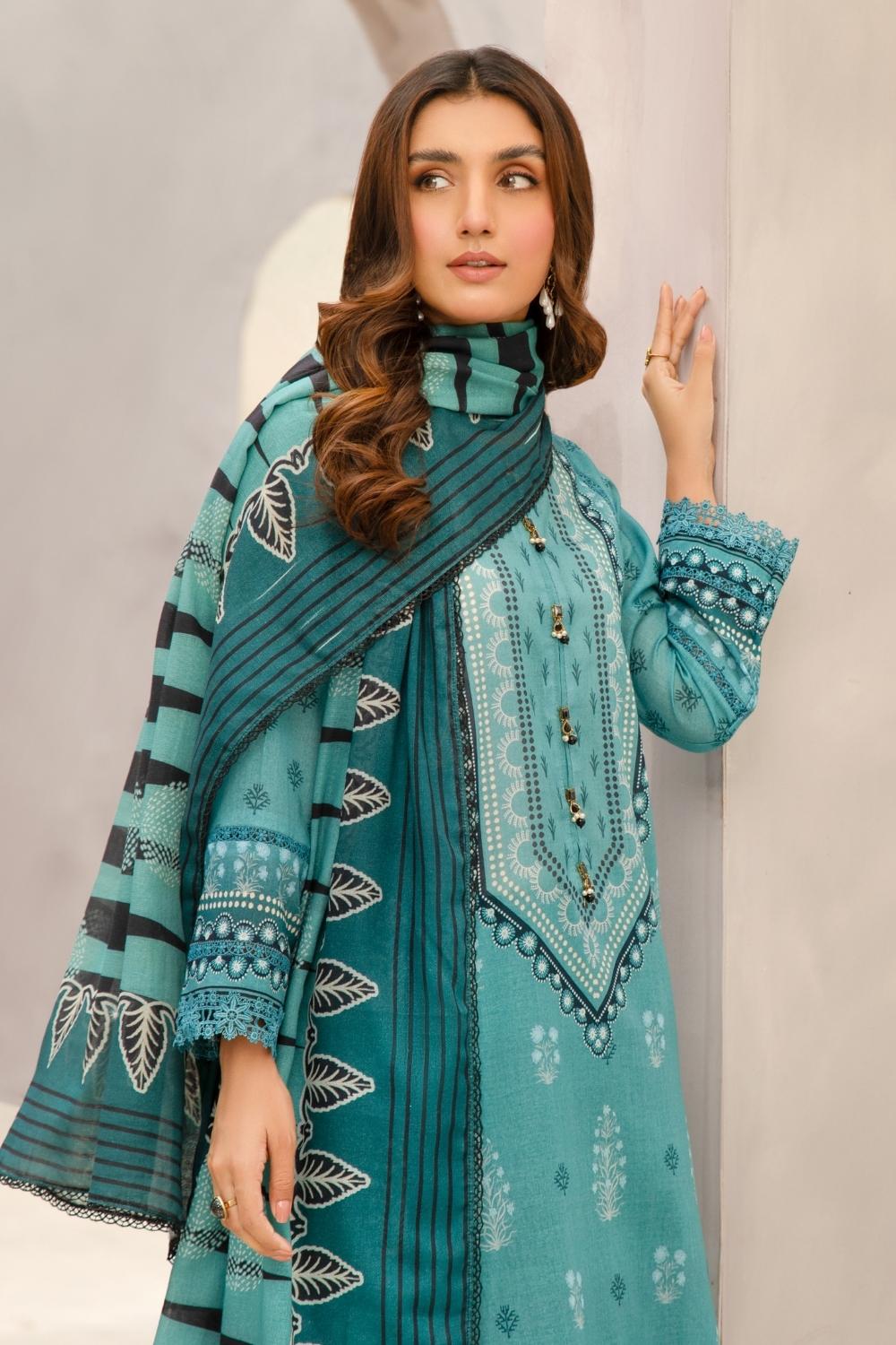 2 PC Unstitched | Printed Lawn Shirt + Printed Cotton Net Dupatta