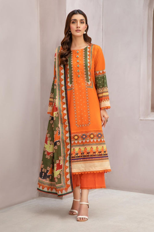 2 PC Unstitched | Printed  Lawn Shirt + Printed Cotton Net Dupatta