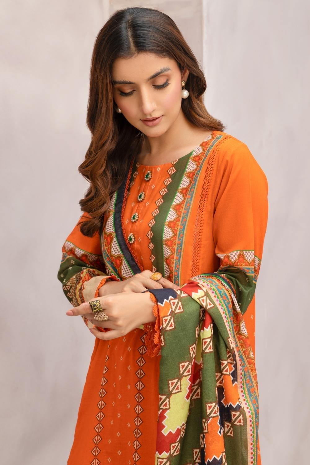 2 PC Unstitched | Printed  Lawn Shirt + Printed Cotton Net Dupatta