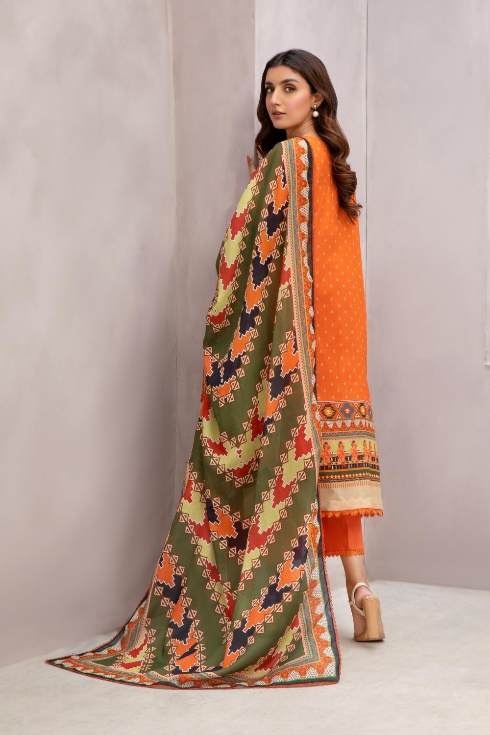 2 PC Unstitched | Printed  Lawn Shirt + Printed Cotton Net Dupatta