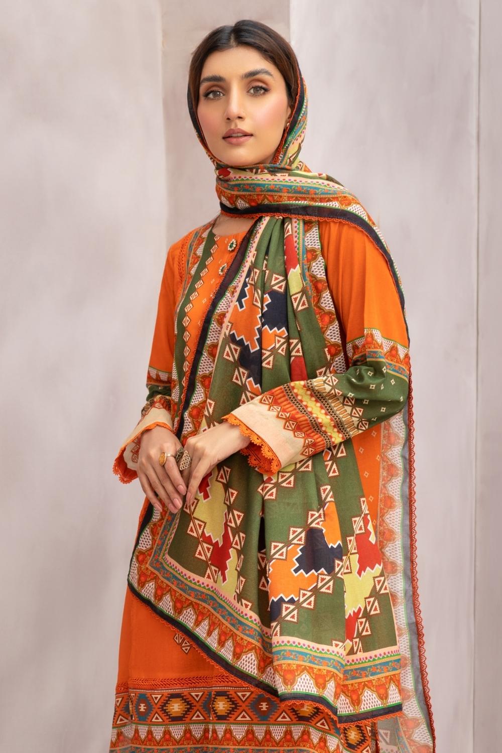 2 PC Unstitched | Printed  Lawn Shirt + Printed Cotton Net Dupatta
