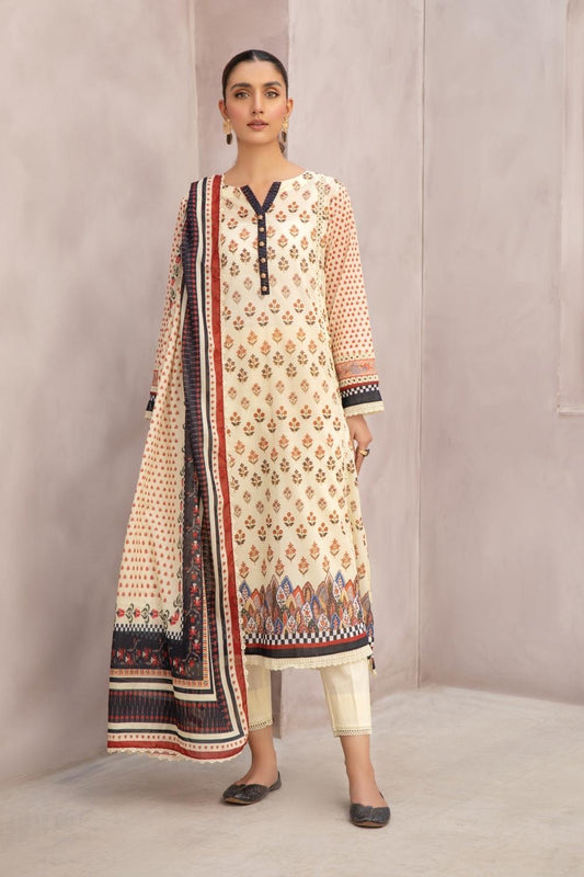 2 PC Unstitched | Printed  Lawn Shirt + Printed Cotton Net Dupatta