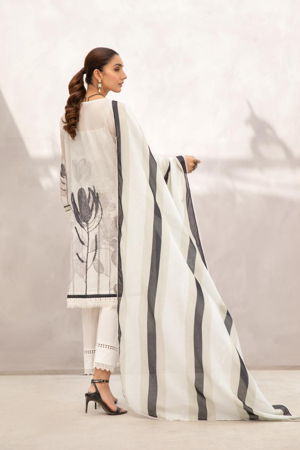 2 PC Unstitched | Printed  Lawn Shirt + Printed Cotton Net Dupatta