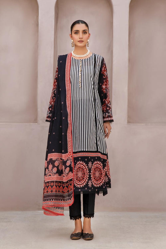 2 PC Unstitched | Printed Lawn Shirt +  Printed Cotton Net Dupatta