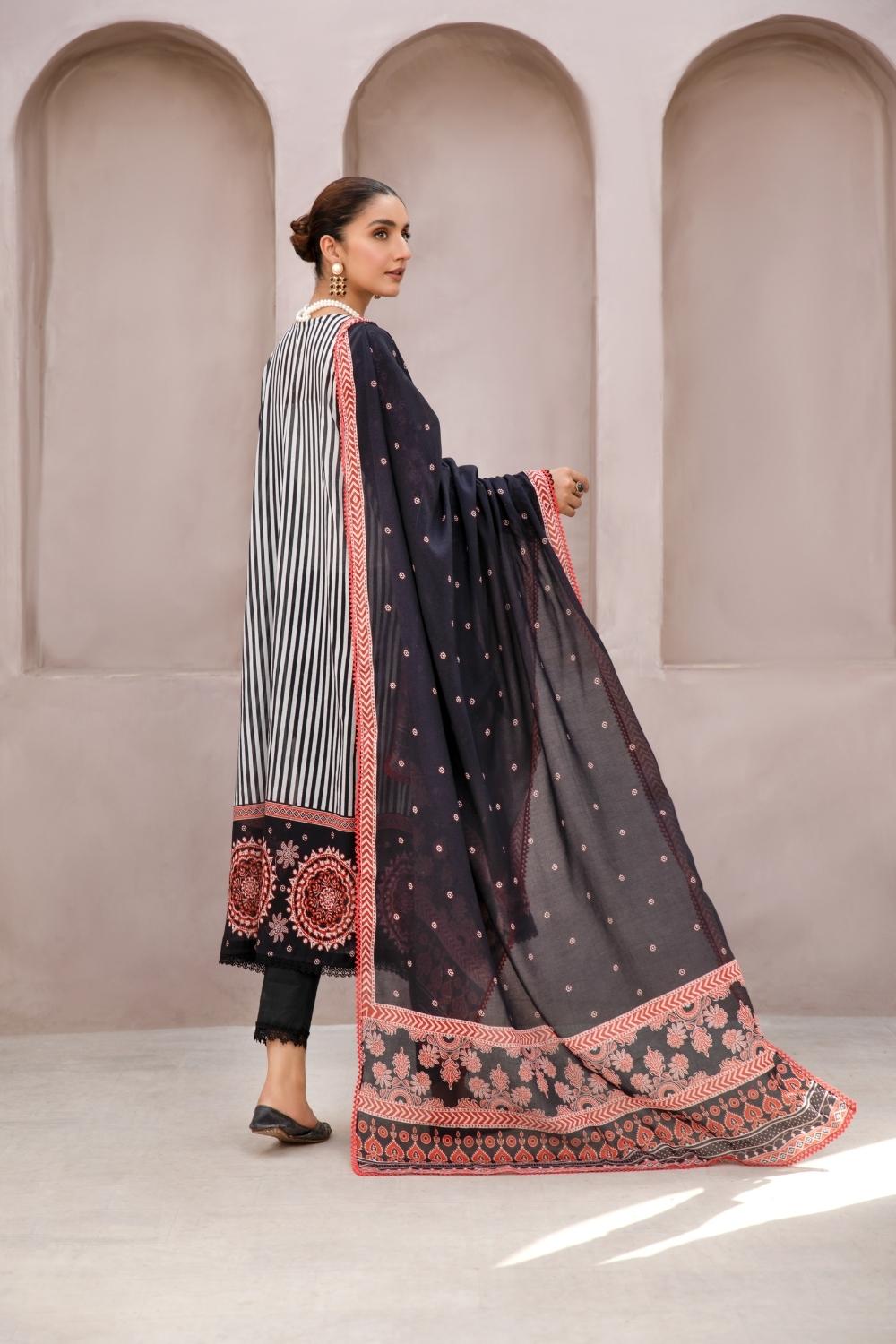 2 PC Unstitched | Printed Lawn Shirt +  Printed Cotton Net Dupatta