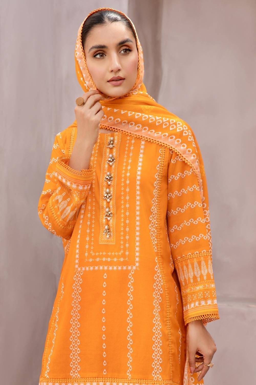 2 PC Unstitched | Printed Lawn Shirt + Printed Cotton Net Dupatta