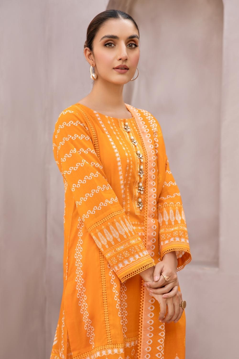 2 PC Unstitched | Printed Lawn Shirt + Printed Cotton Net Dupatta