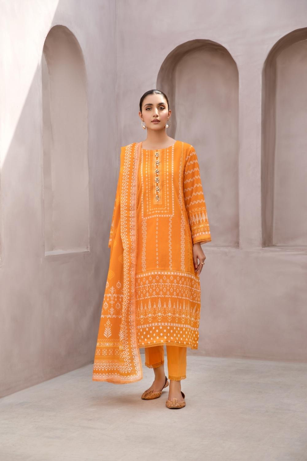 2 PC Unstitched | Printed Lawn Shirt + Printed Cotton Net Dupatta