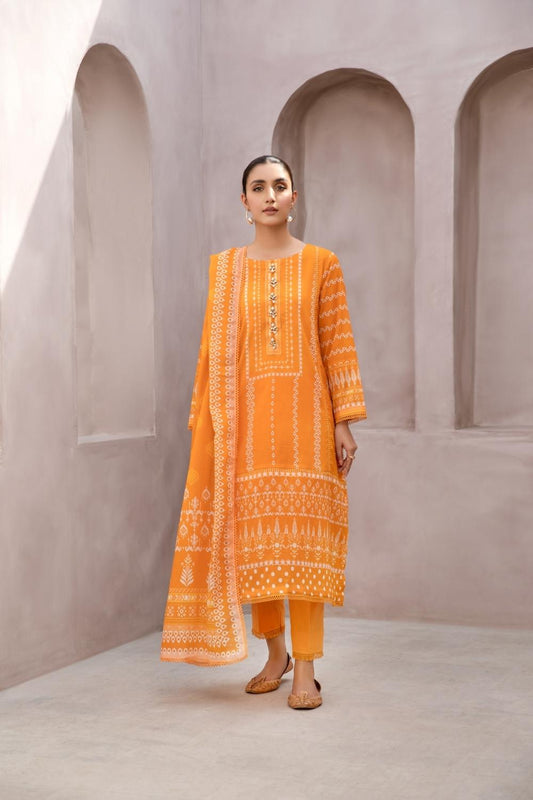 2 PC Unstitched | Printed Lawn Shirt + Printed Cotton Net Dupatta