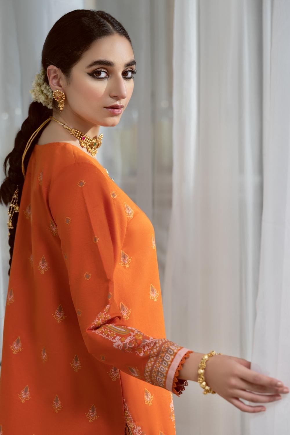 3PC Unstitched Printed+Embroidered Lawn Shirt | Silk Printed Dupatta | Cambric Dyed Trouser