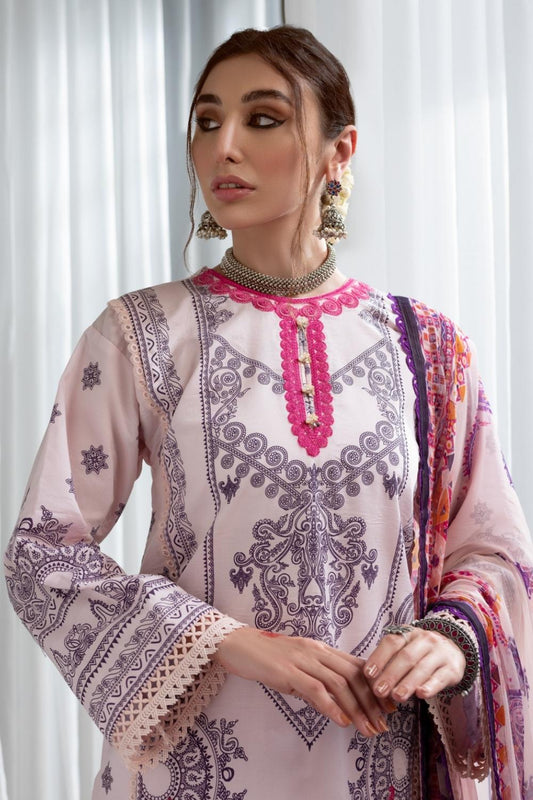 3PC Unstitched Printed + Embroidered Suit