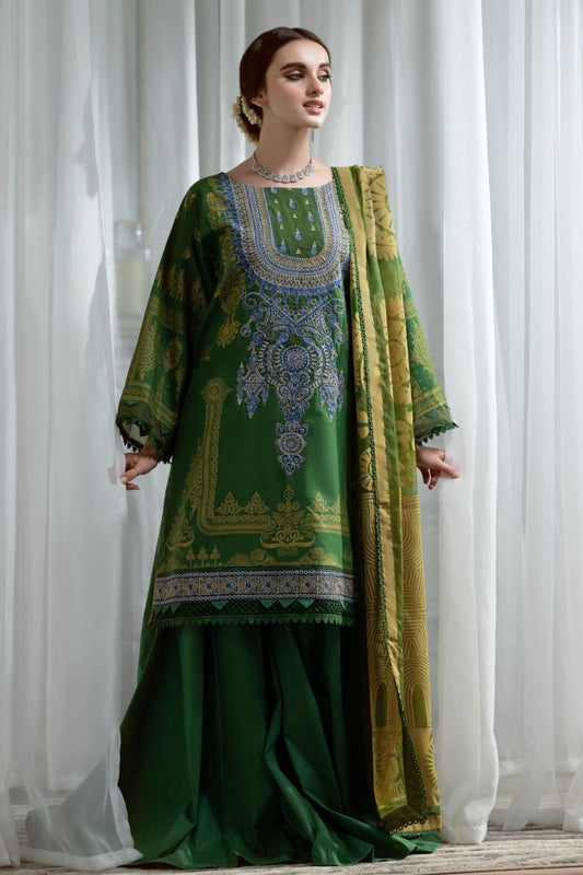 3PC Unstitched Printed + Embroidered Suit