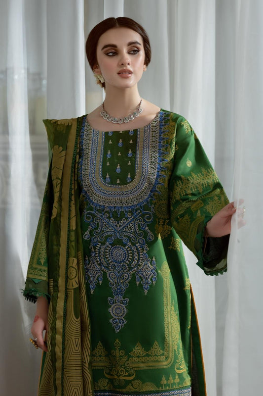 3PC Unstitched Printed + Embroidered Suit