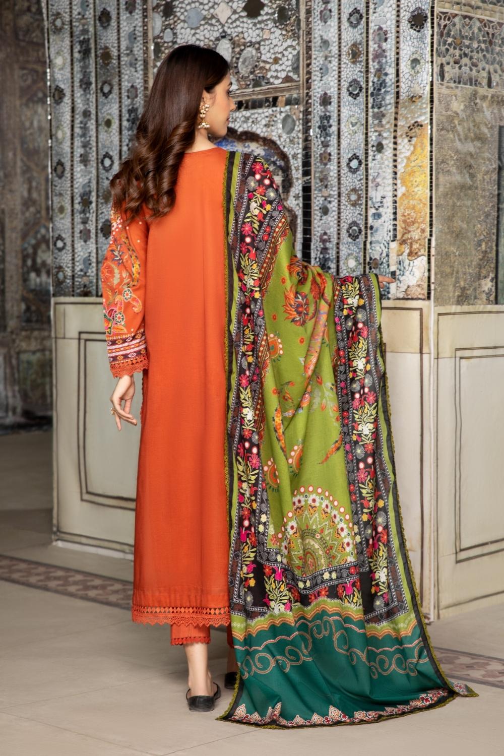 3PC Unstitched Printed+Embroidered Lawn Shirt | Printed Lawn Dupatta | Cambric Dyed Trouser