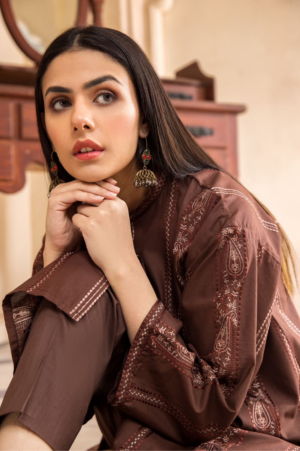 2 PC Unstitched | Embroidered Cambric Shirt + Trouser