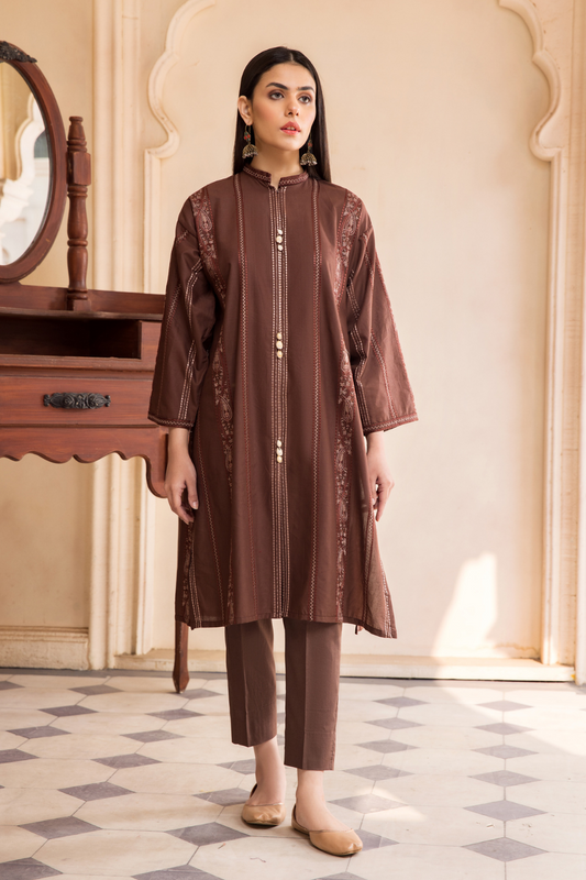 2 PC Unstitched | Embroidered Cambric Shirt + Trouser