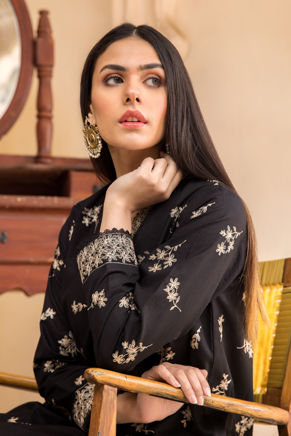 2 PC Unstitched | Embroidered Cambric Shirt + Trouser