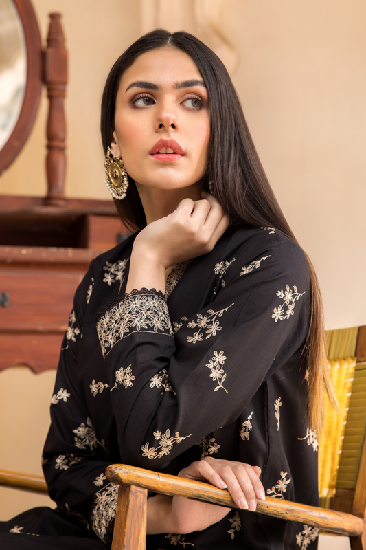 2 PC Unstitched | Embroidered Cambric Shirt + Trouser