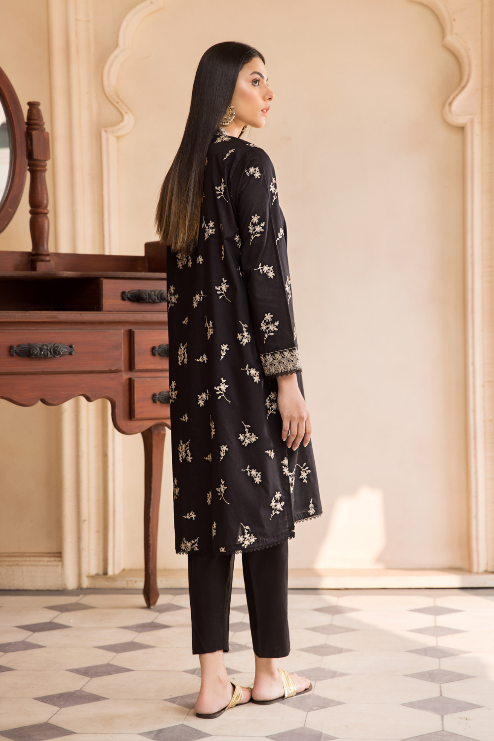 2 PC Unstitched | Embroidered Cambric Shirt + Trouser