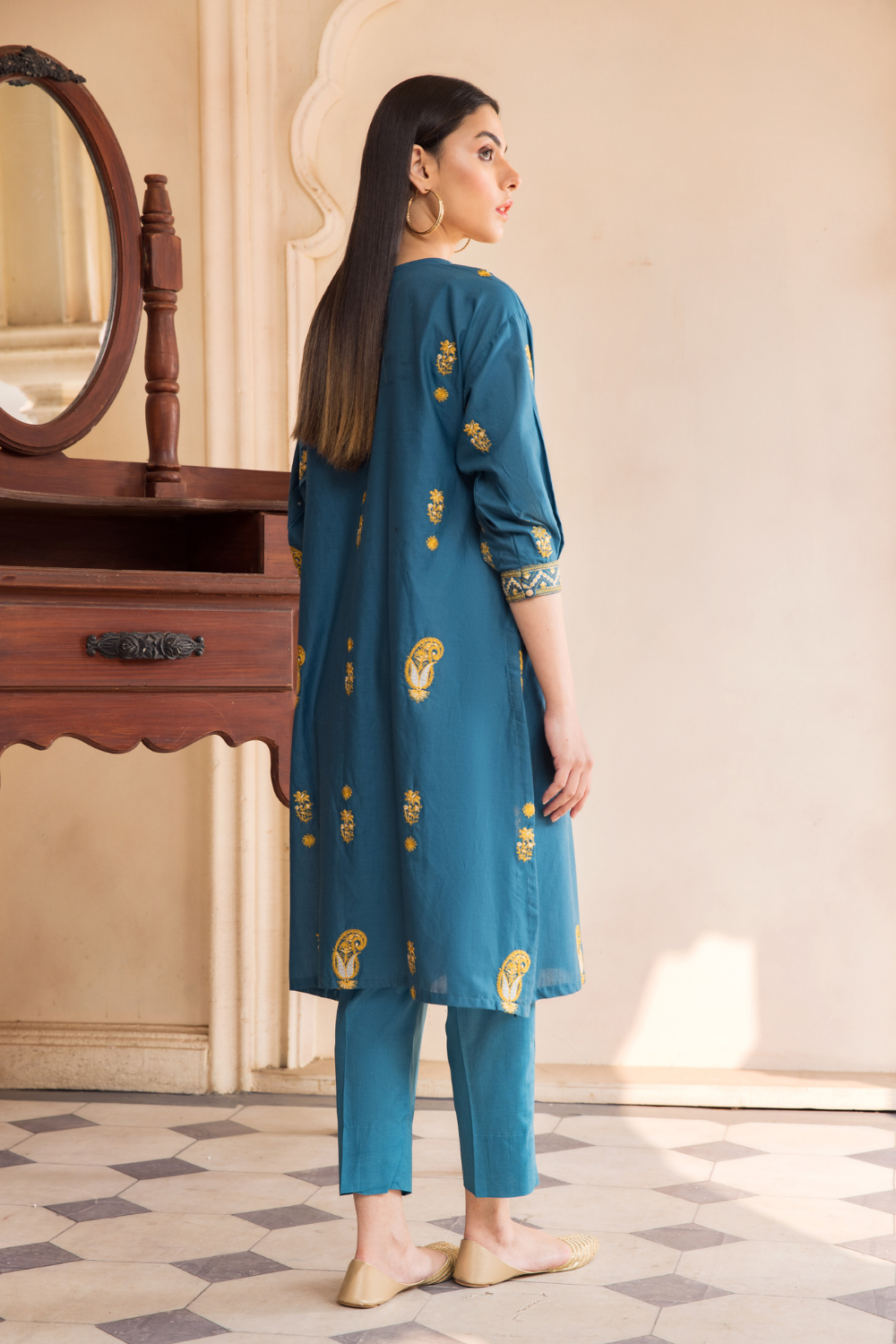 2 PC Unstitched | Embroidered Cambric Shirt + Trouser