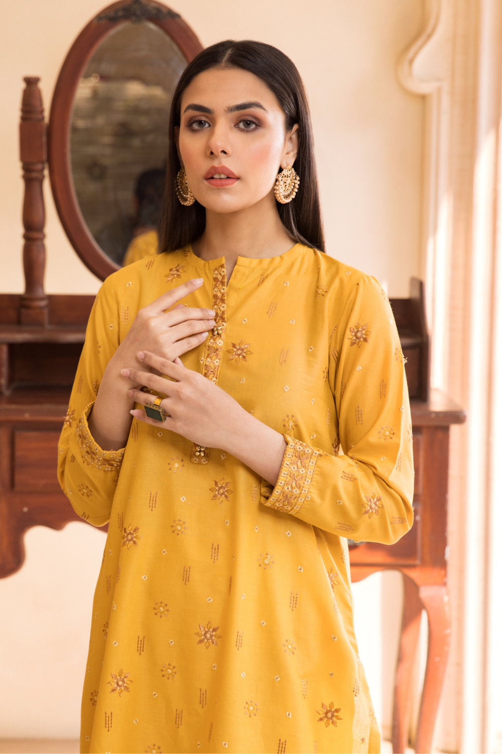 2 PC Unstitched | Embroidered Cambric Shirt + Trouser