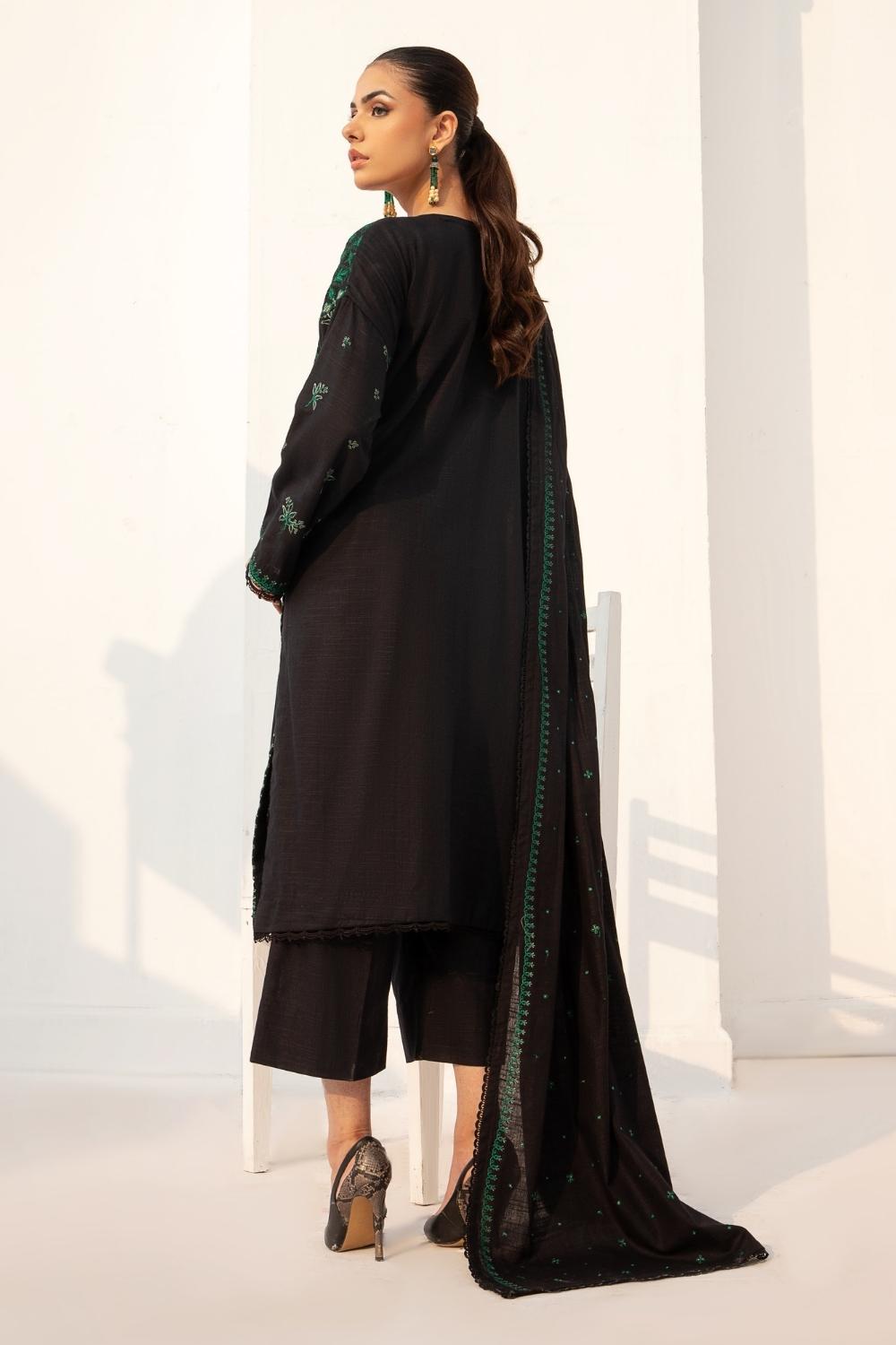 3PC Unstitched |Embroidered Khaddar Suit