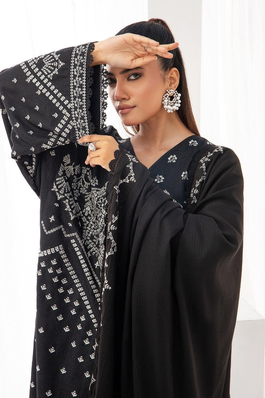 3PC Unstitched |Embroidered Karandi Shirt+ Wool Shawl+ Trouser