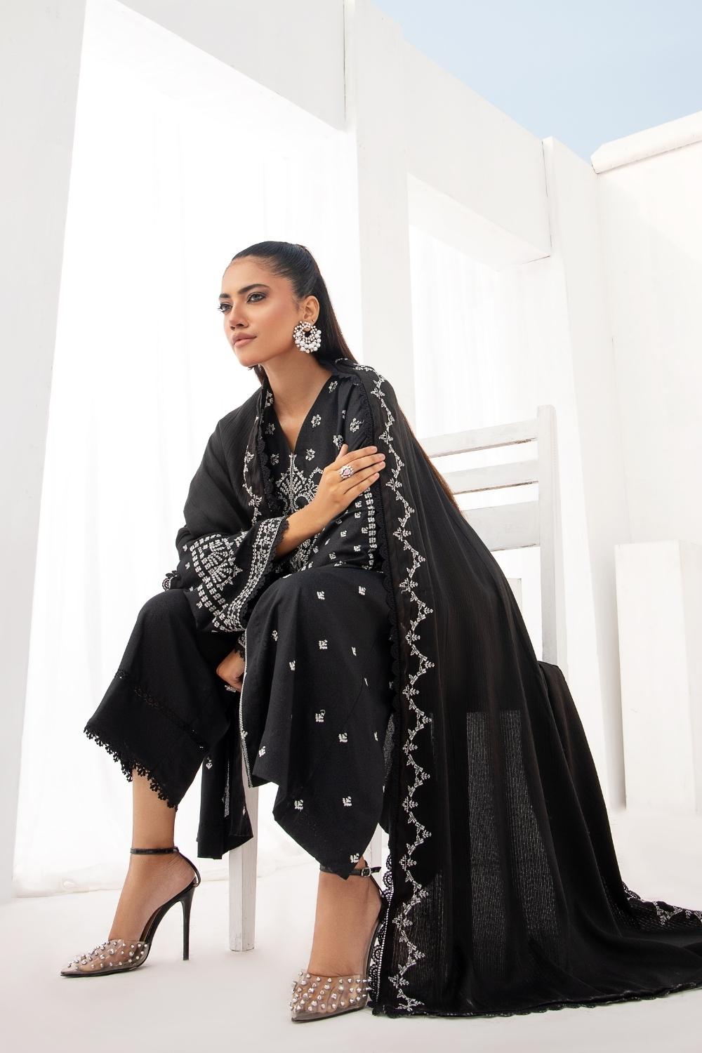 3PC Unstitched |Embroidered Karandi Shirt+ Wool Shawl+ Trouser