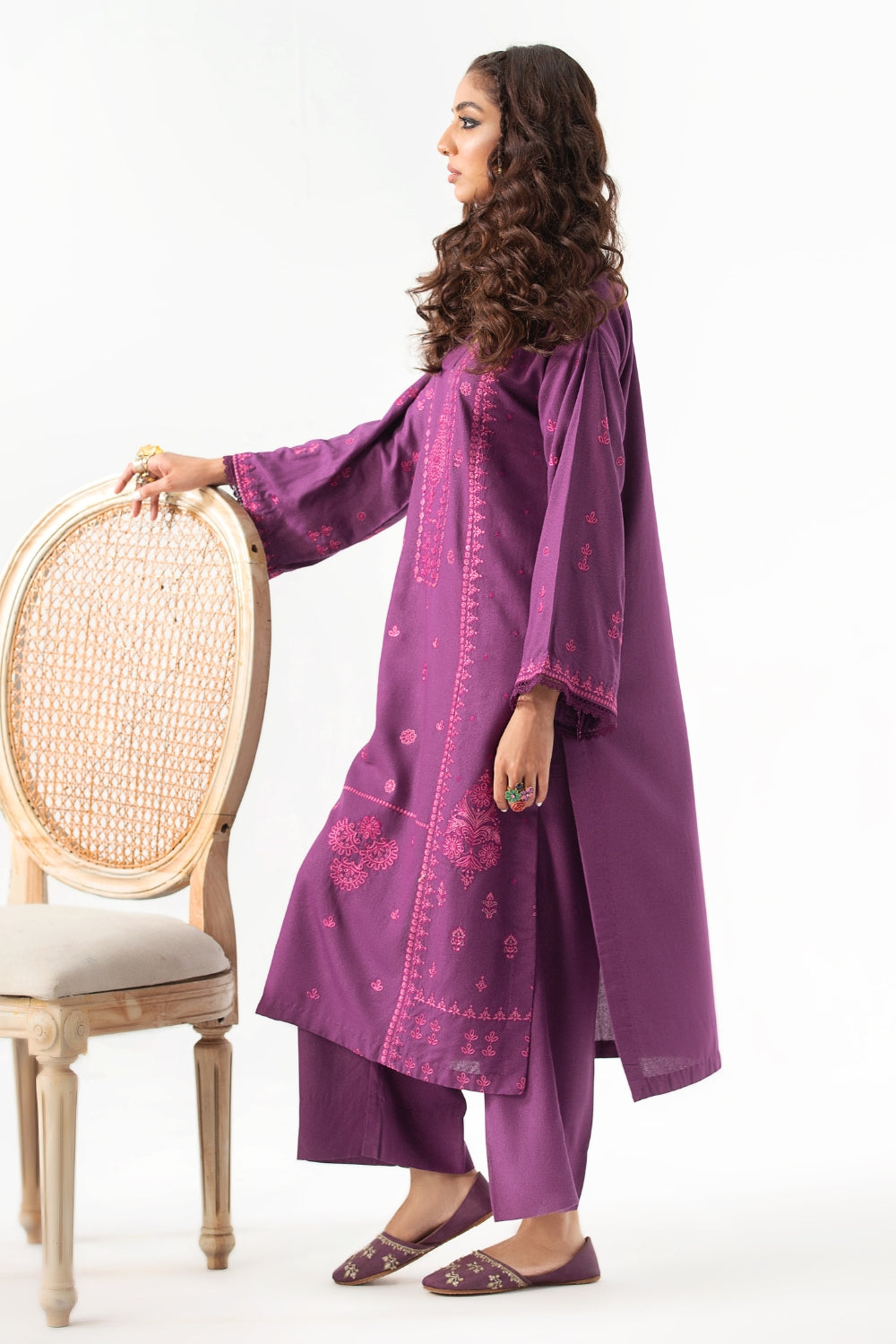 2PC Unstitched | Embroidered Karandi Shirt + Trouser