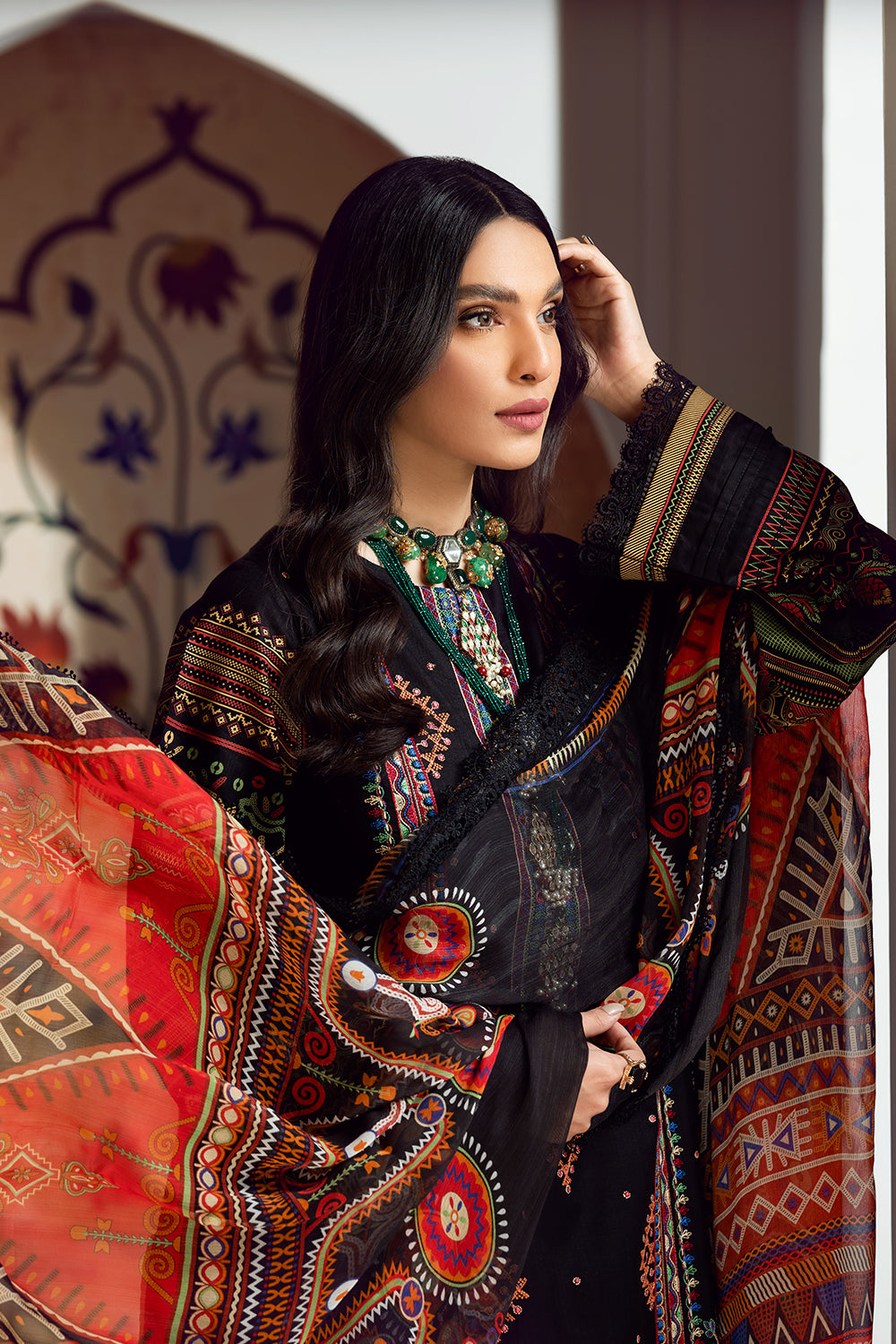 3 PC Unstitched Premium | Emboridered Shirt + Printed Dupatta + Dyed Trouser