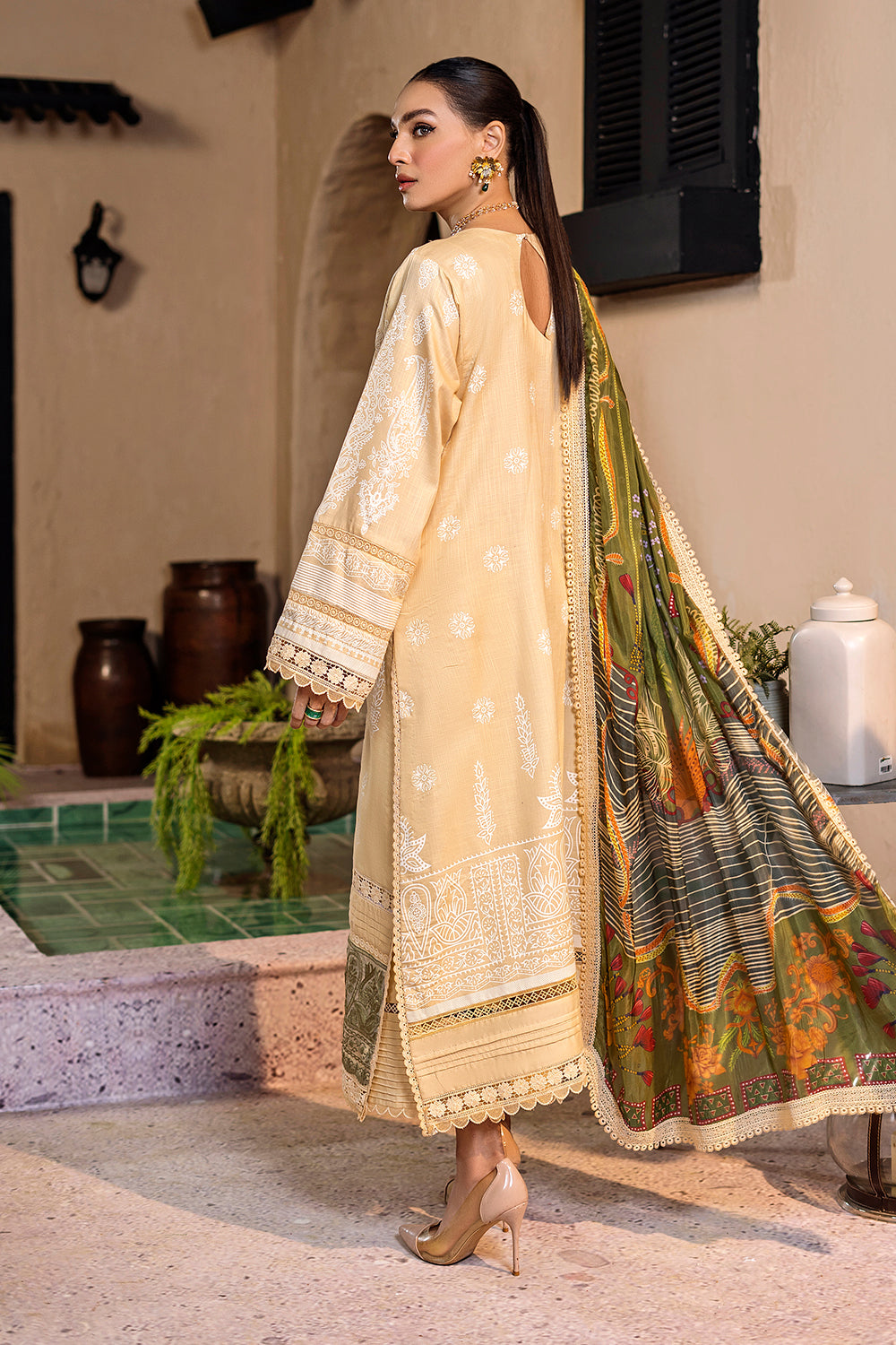 3 PC Unstitched Premium | Emboridered Shirt | Printed Dupatta