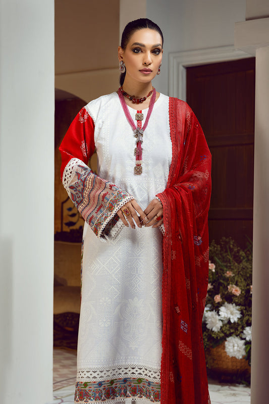 3 PC Unstitched Premium | Emboridered Shirt | Printed Dupatta