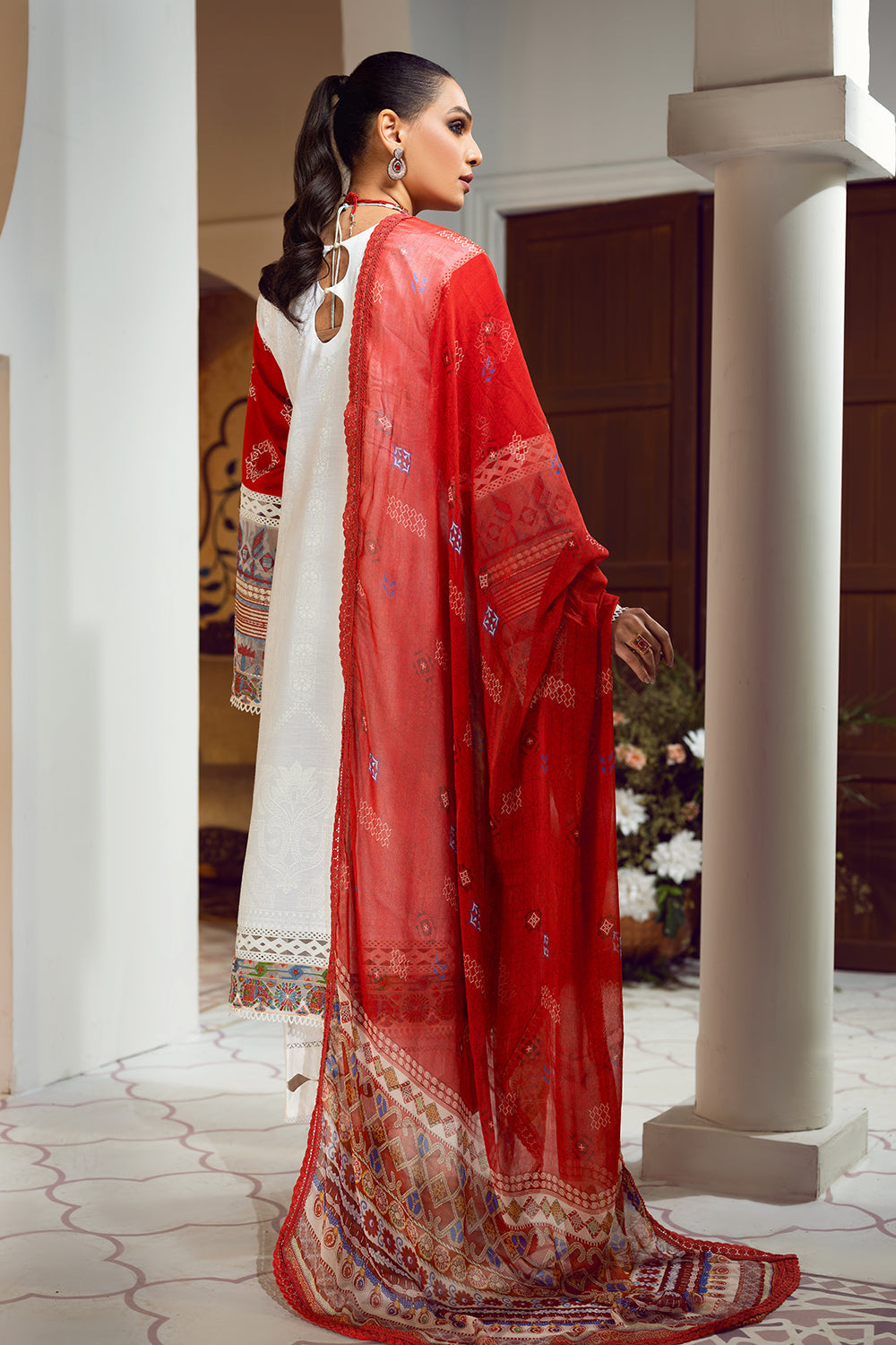 3 PC Unstitched Premium | Emboridered Shirt | Printed Dupatta