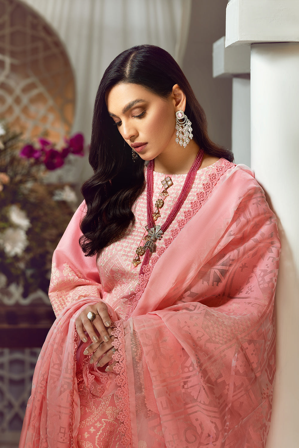 3 PC Unstitched Premium | Emboridered Shirt + Printed Dupatta + Dyed Trouser