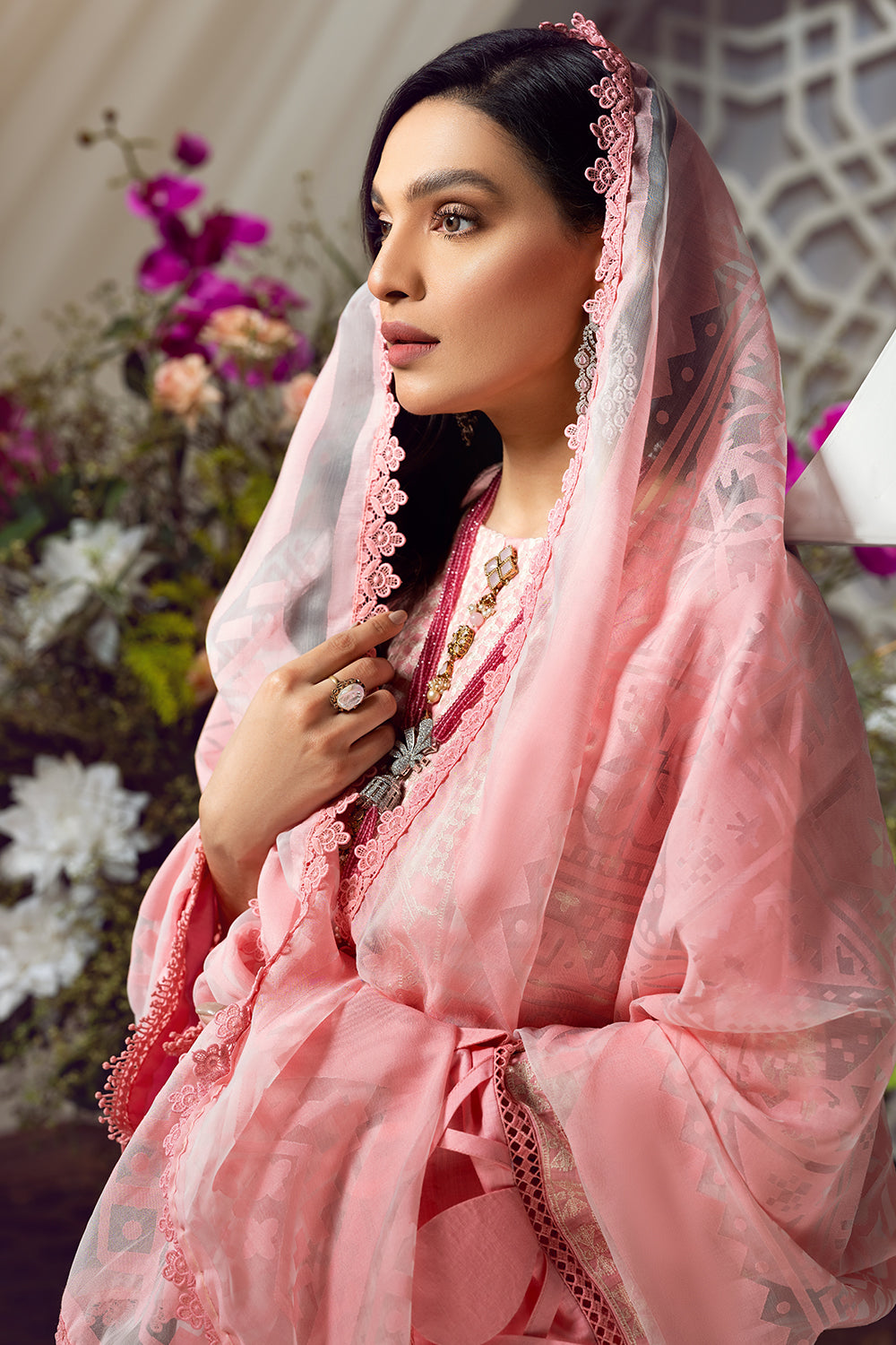 3 PC Unstitched Premium | Emboridered Shirt + Printed Dupatta + Dyed Trouser