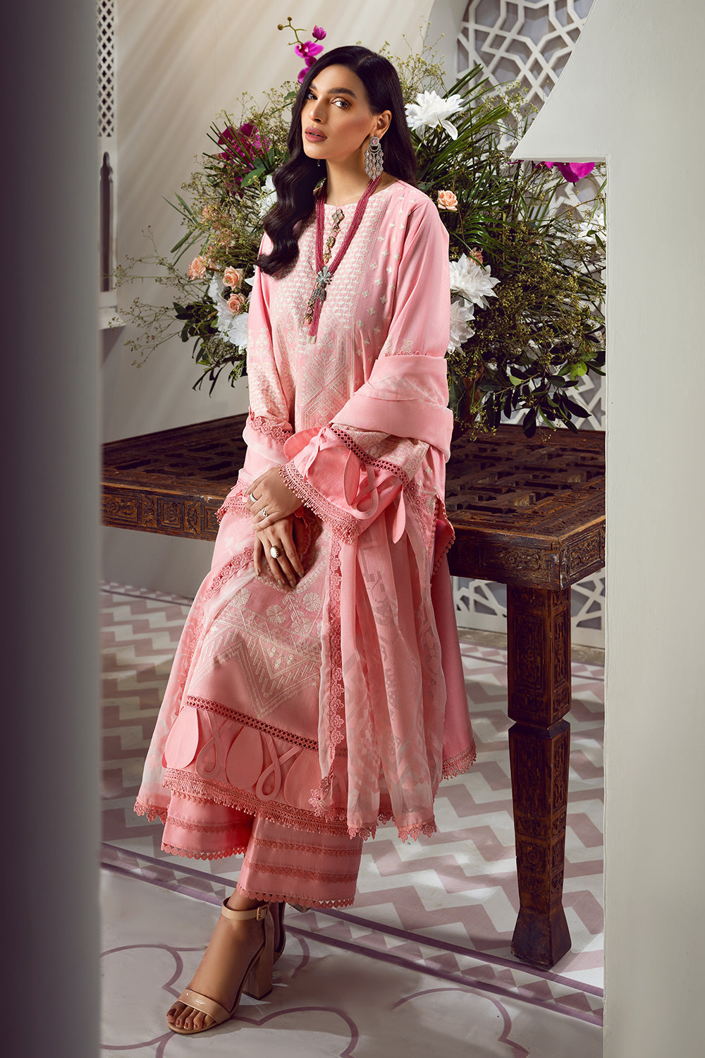 3 PC Unstitched Premium | Emboridered Shirt + Printed Dupatta + Dyed Trouser