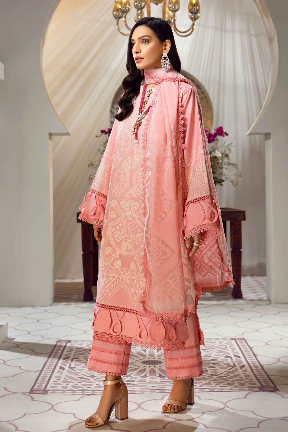 3 PC Unstitched Premium | Emboridered Shirt + Printed Dupatta + Dyed Trouser