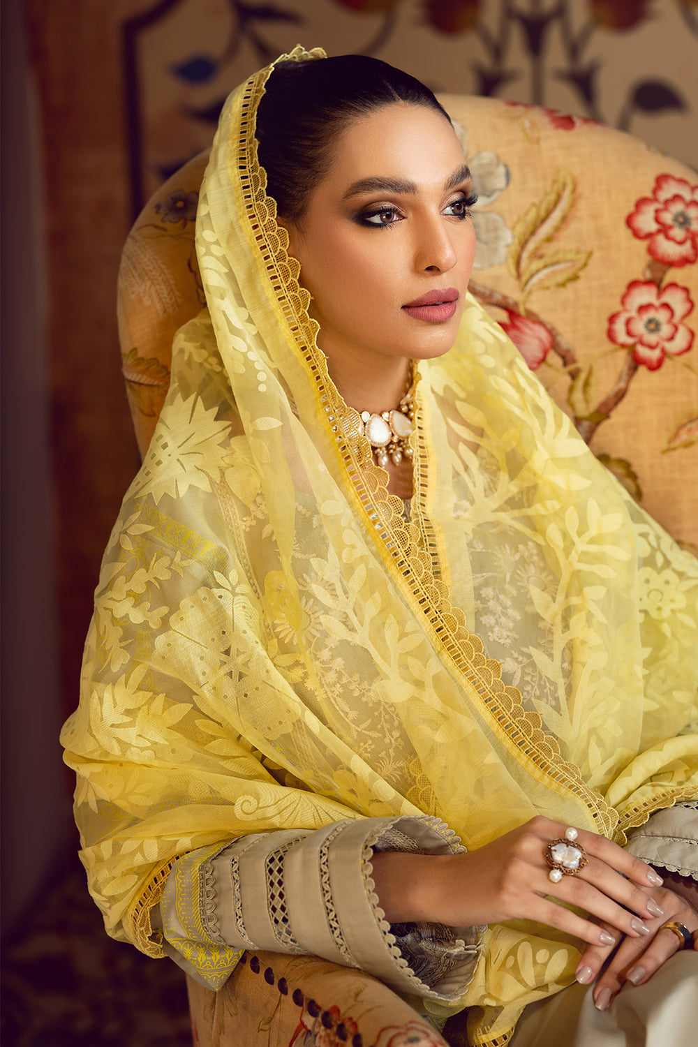 3 PC Unstitched Premium | Emboridered Shirt + Printed Dupatta + Dyed Trouser