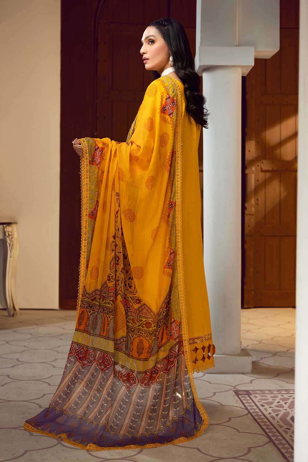 3 PC Unstitched Premium | Emboridered Shirt + Printed Dupatta + Dyed Trouser