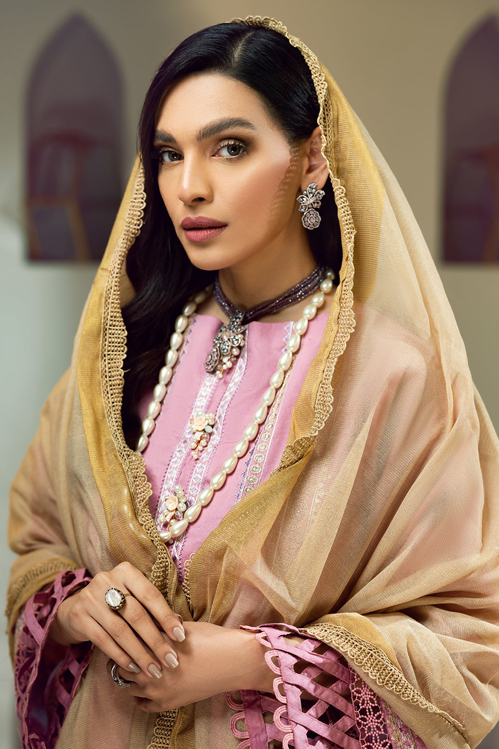 3 PC Unstitched Premium | Embroidered Shirt | Printed Dupatta