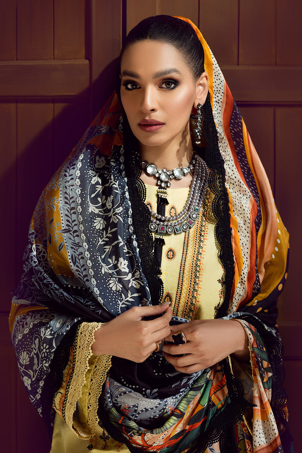 3 PC Unstitched Premium | Emboridered Shirt + Printed Dupatta + Dyed Trouser