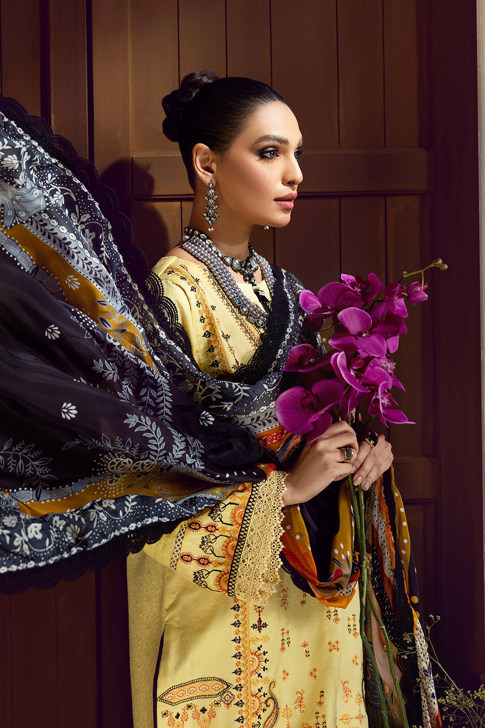 3 PC Unstitched Premium | Emboridered Shirt + Printed Dupatta + Dyed Trouser