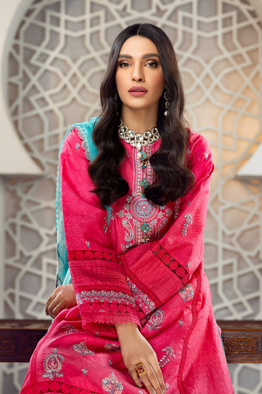 3 PC Unstitched Premium | Embroidered Shirt | Printed Dupatta