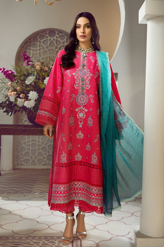 3 PC Unstitched Premium | Embroidered Shirt | Printed Dupatta